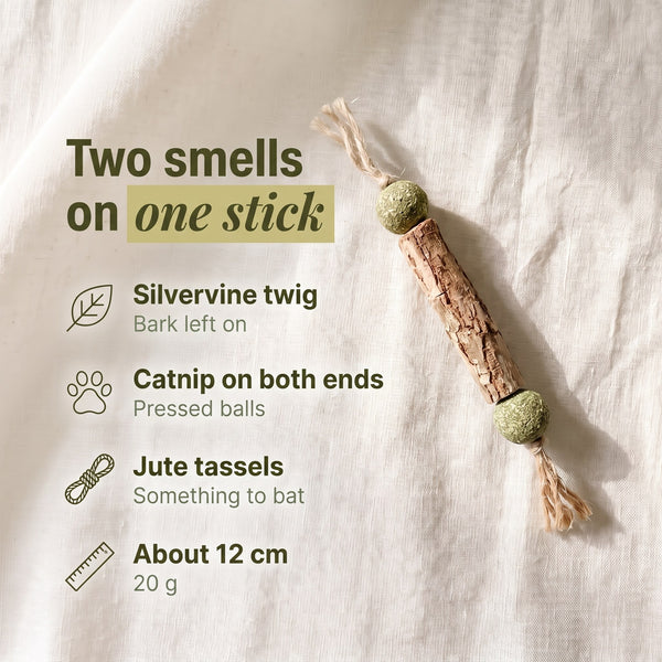 Silvervine Catnip Stick