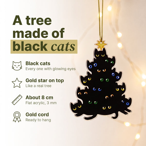 Black Cat Tree Ornament