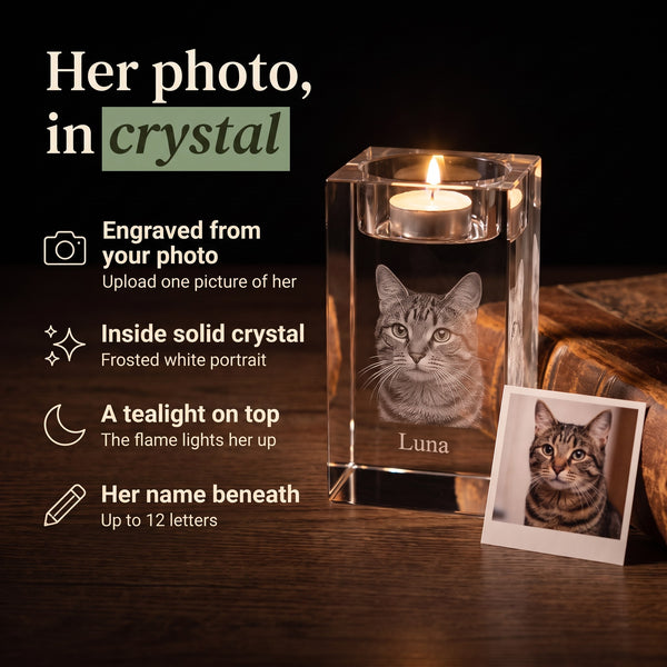 Crystal Cat Candle Holder