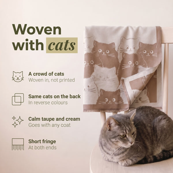 Cat Jacquard Scarf