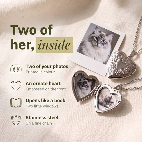 Cat Photo Heart Locket