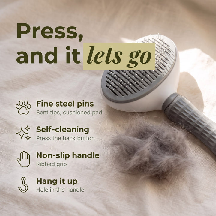 Self-Cleaning Slicker Brush