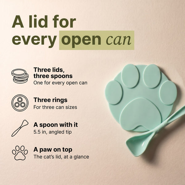 Paw Can Lids & Spoons — 3-Pack